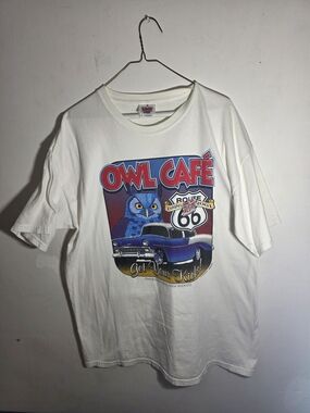 Owl Café Route 66 Graphic Tee - White
